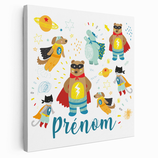 Tela per bambini personalizzata - Animali Supereroi