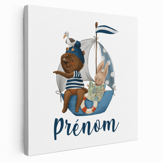 Tela per bambini personalizzata - Animali veliero