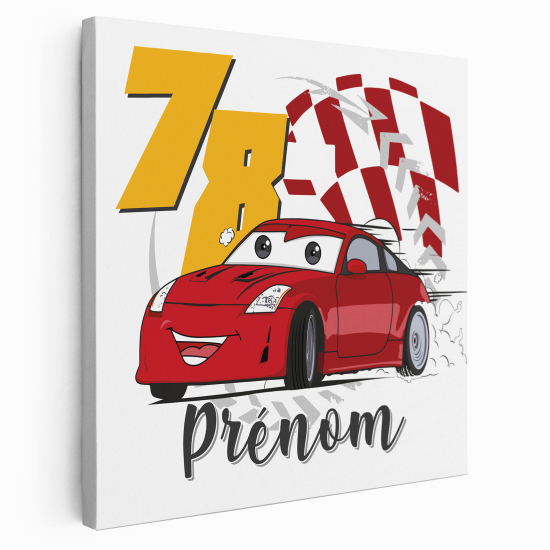 Tela per bambini personalizzata - Auto da Corsa