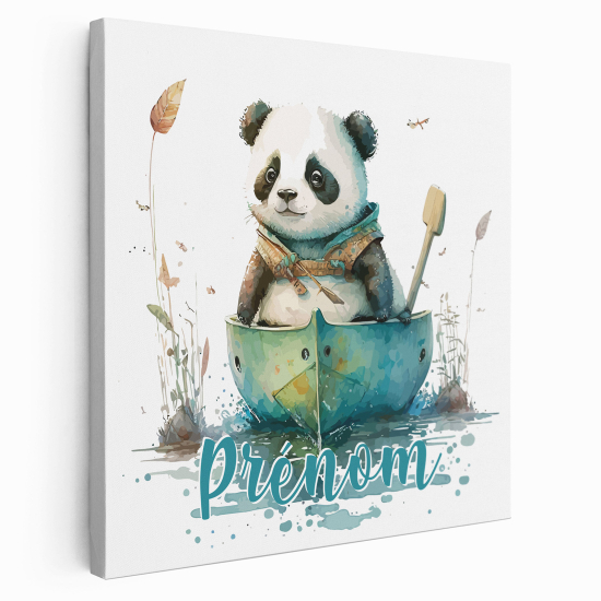 Tela per bambini personalizzata - Barca Panda