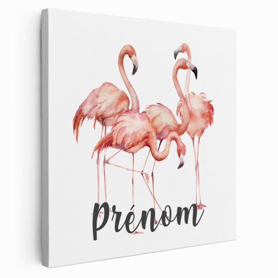 Tela per bambini personalizzata - Fenicotteri rosa