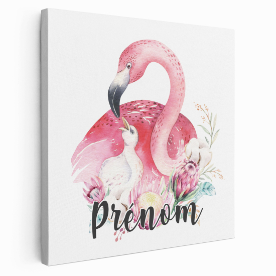 Tela per bambini personalizzata - Fenicotteri Rosa