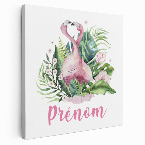 Tela per bambini personalizzata - Fenicotteri Rosa