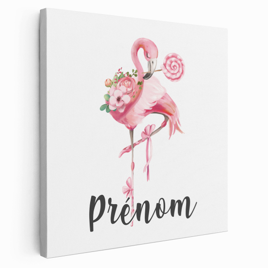 Tela per bambini personalizzata - Fenicottero Rosa Succhietto