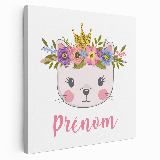 Tela per bambini personalizzata - Gattina Principessa