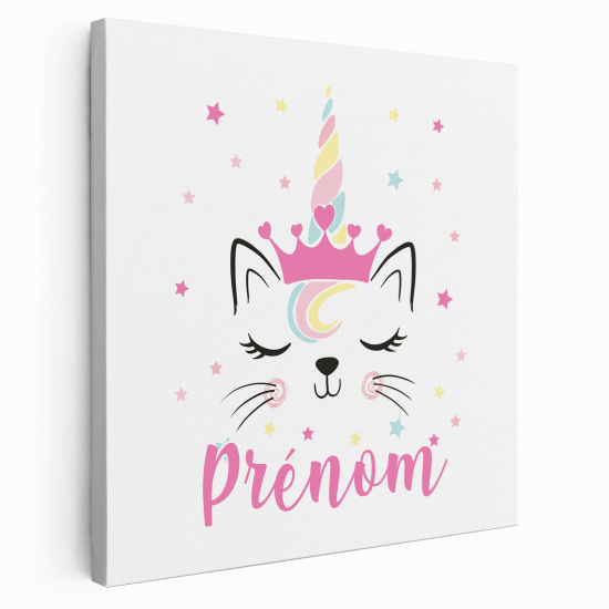 Tela per bambini personalizzata - Gatto Unicorno