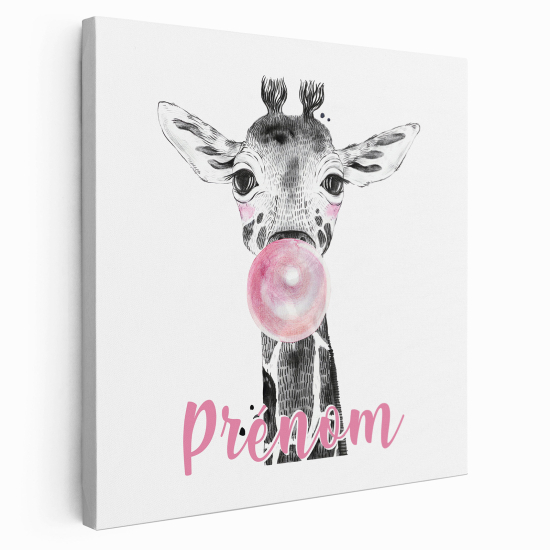 Tela per bambini personalizzata - Giraffa bolla