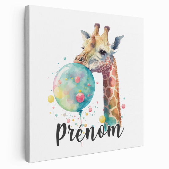 Tela per bambini personalizzata - Giraffa bolla