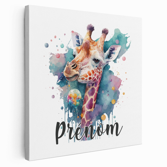 Tela per bambini personalizzata - Giraffa colorata