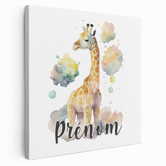 Tela per bambini personalizzata - Giraffa tra le nuvole