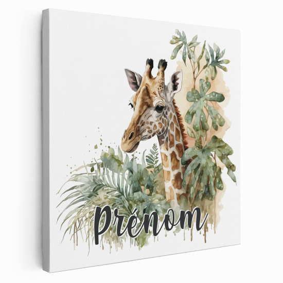 Tela per bambini personalizzata - Giraffa tropicale