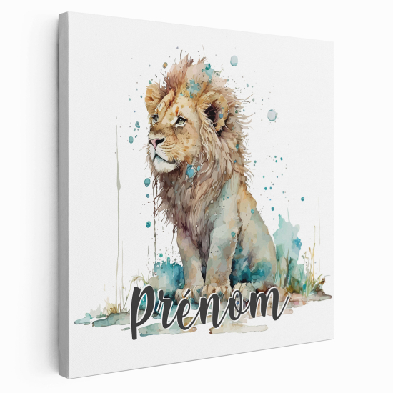 Tela per bambini personalizzata - Leone colorato