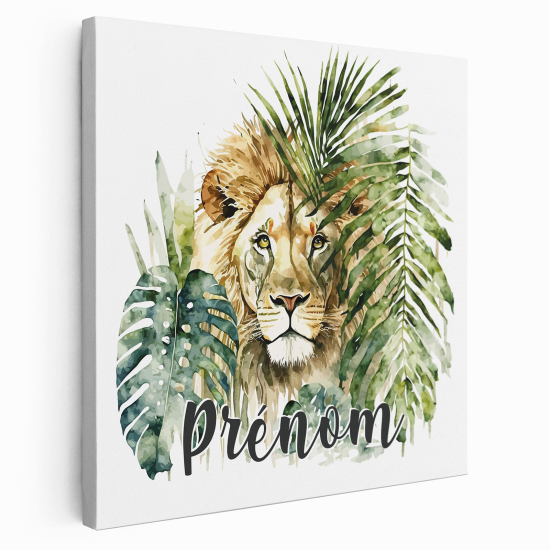 Tela per bambini personalizzata - Leone tropicale
