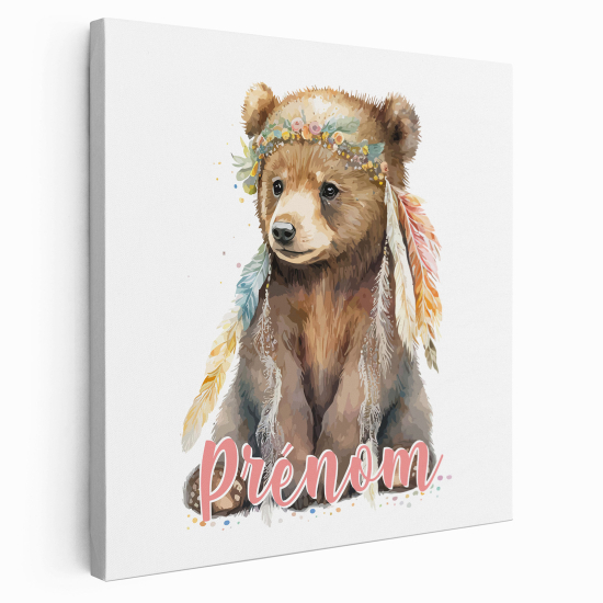 Tela per bambini personalizzata - Orsi Piume
