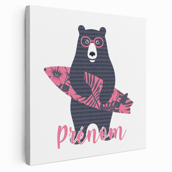 Tela per bambini personalizzata - Orso Surfista