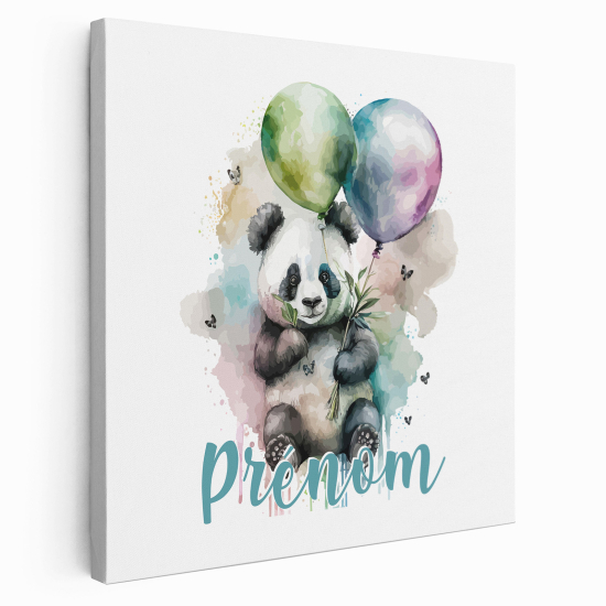 Tela per bambini personalizzata - Palloncini Panda