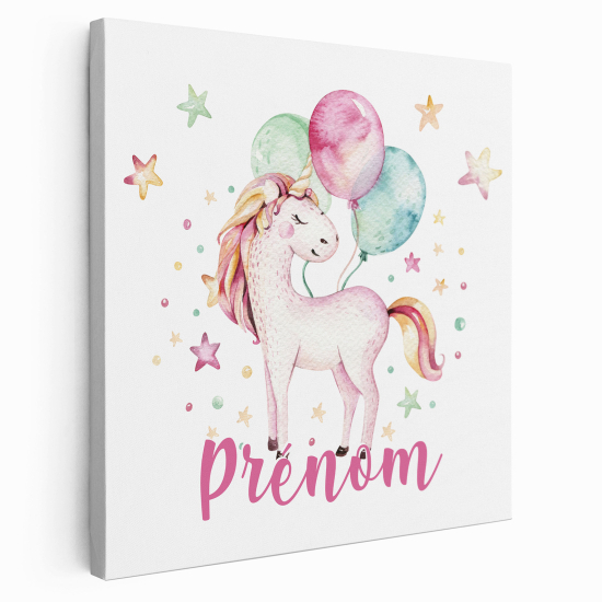 Tela per bambini personalizzata - Palloncini unicorno