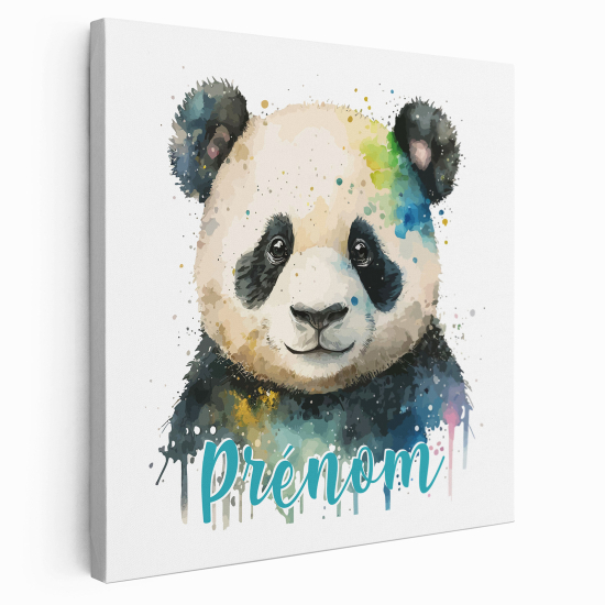 Tela per bambini personalizzata - Panda colorato