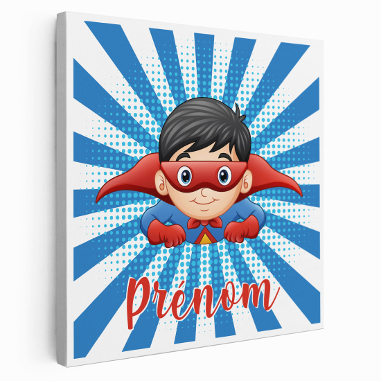 Tela per bambini personalizzata - Ragazzo supereroe