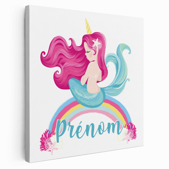Tela per bambini personalizzata - Sirena arcobaleno