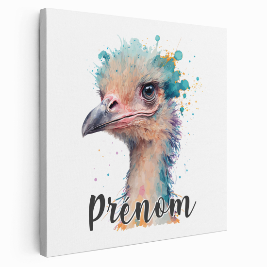Tela per bambini personalizzata - Struzzo colorato