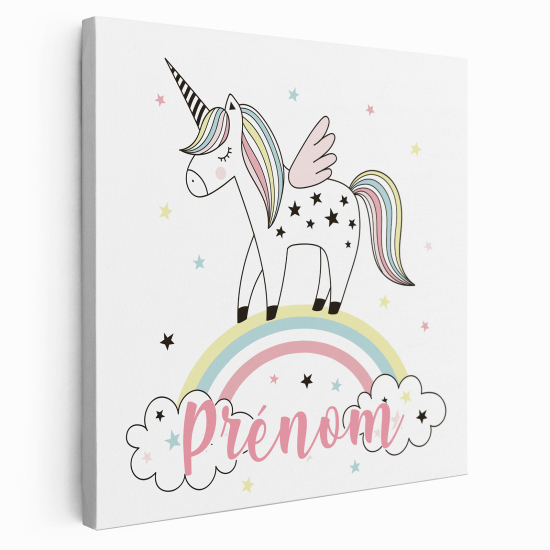 Tela per bambini personalizzata - Unicorno arcobaleno