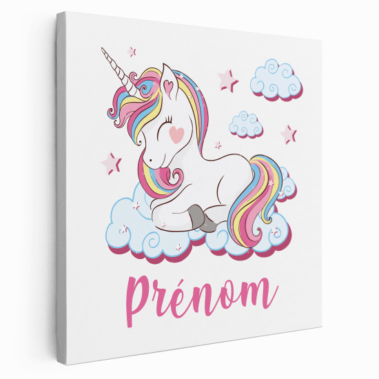 Tela per bambini personalizzata - Unicorno nuvole