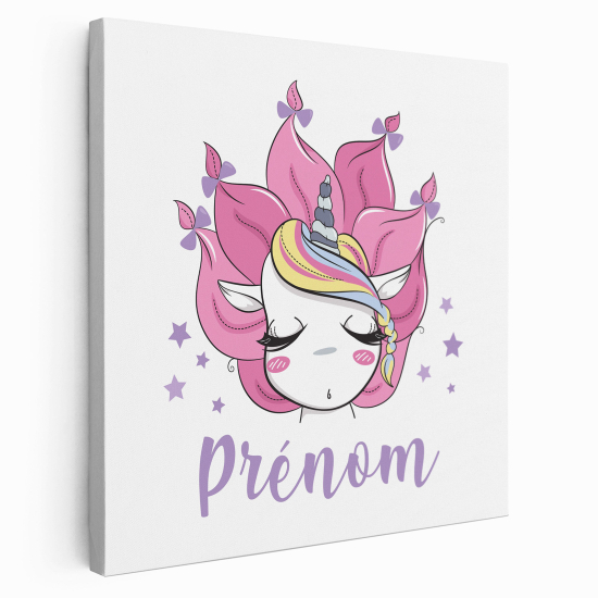 Tela per bambini personalizzata - Unicorno stelle