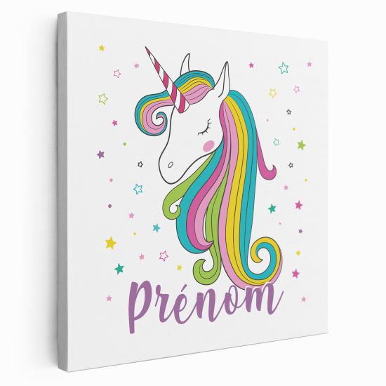 Tela per bambini personalizzata - Unicorno stelle