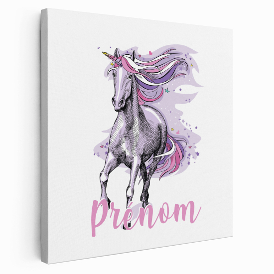 Tela per bambini personalizzata - Unicorno Viola