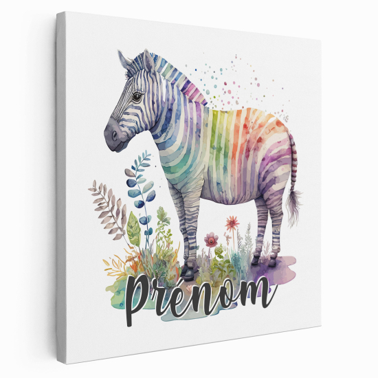 Tela per bambini personalizzata - Zebra colorata