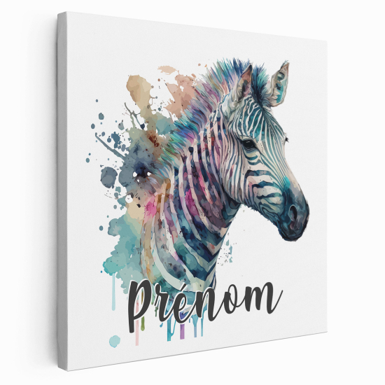 Tela per bambini personalizzata - Zebra colorata