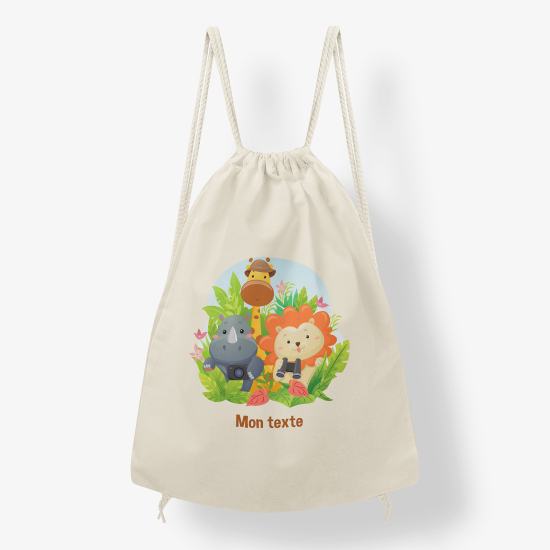 Zaino personalizzato con coulisse - Animali della giungla