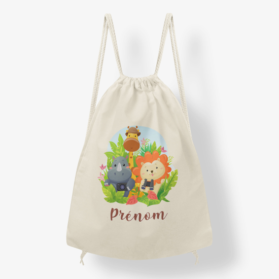 Zaino personalizzato con coulisse - Animali della giungla
