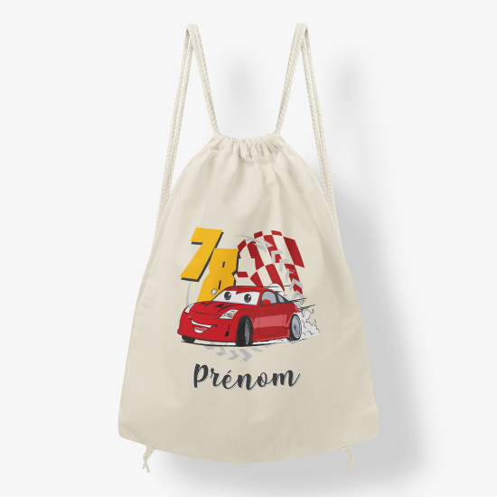 Zaino personalizzato con coulisse - Auto da corsa