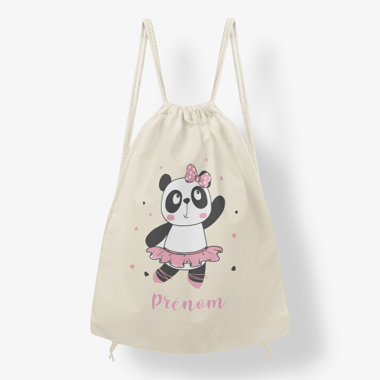 Zaino personalizzato con coulisse - Ballerina panda