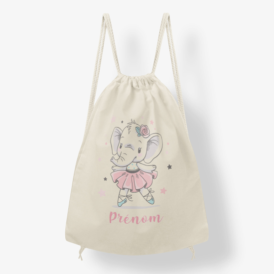 Zaino personalizzato con coulisse - Ballerine elefante