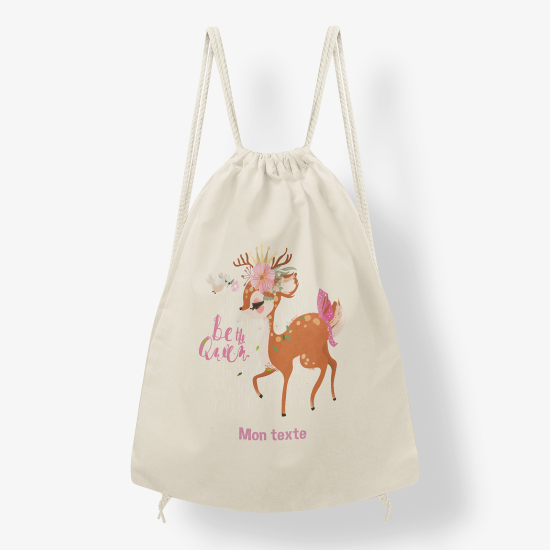 Zaino personalizzato con coulisse - Cerbiatto
