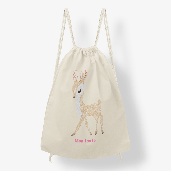 Zaino personalizzato con coulisse - Cerbiatto