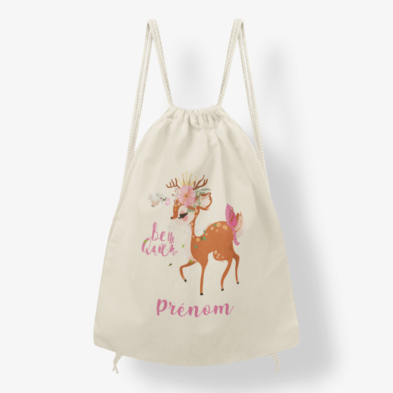 Zaino personalizzato con coulisse - Cerbiatto
