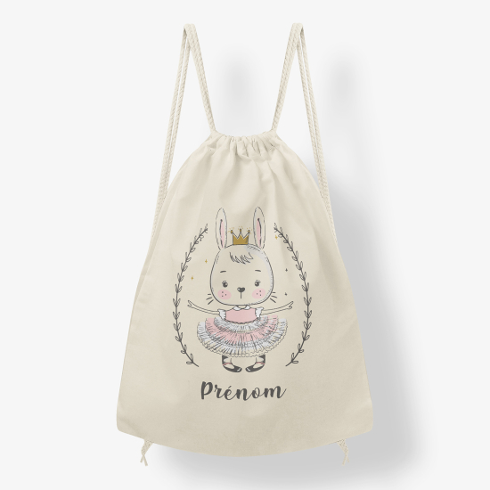 Zaino personalizzato con coulisse - Coniglietto ballerina