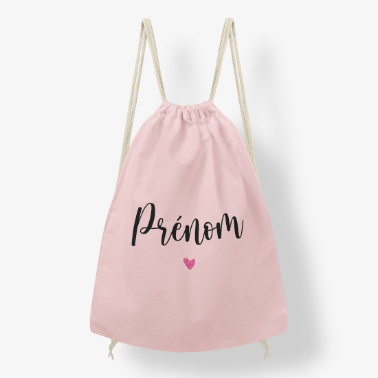 Zaino personalizzato con coulisse - Cuore nome