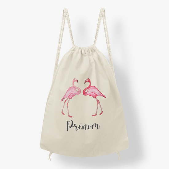Zaino personalizzato con coulisse - Fenicottero rosa