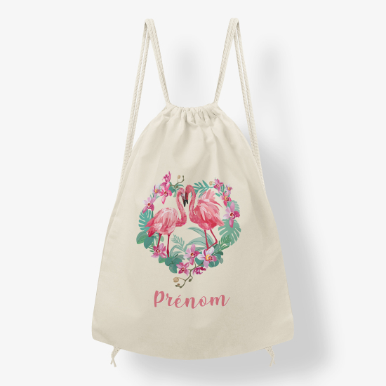 Zaino personalizzato con coulisse - Fenicottero rosa