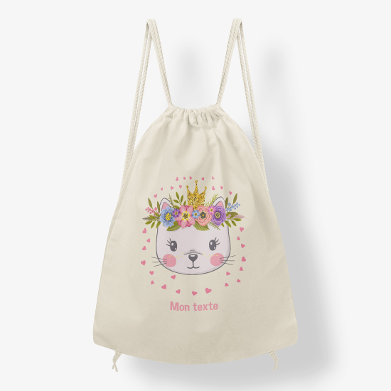 Zaino personalizzato con coulisse - Gatto corona