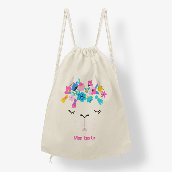 Zaino personalizzato con coulisse - Gatto fiorito