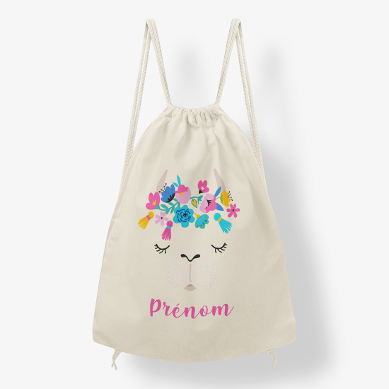 Zaino personalizzato con coulisse - Gatto fiorito