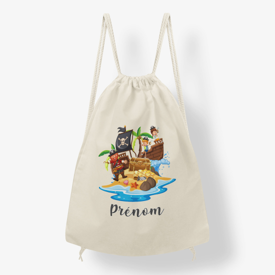 Zaino personalizzato con coulisse - L'isola dei pirati