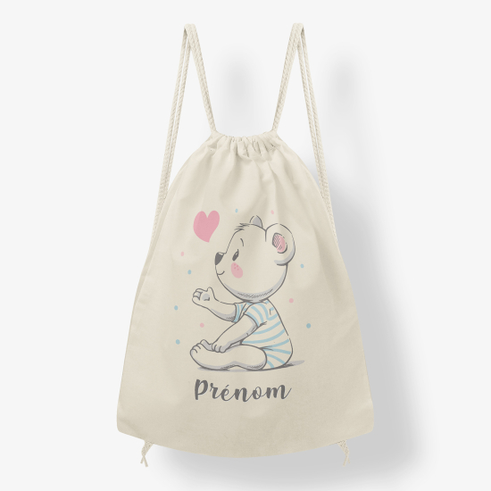 Zaino personalizzato con coulisse - Orsetto cuore
