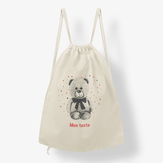 Zaino personalizzato con coulisse - Orso di peluche